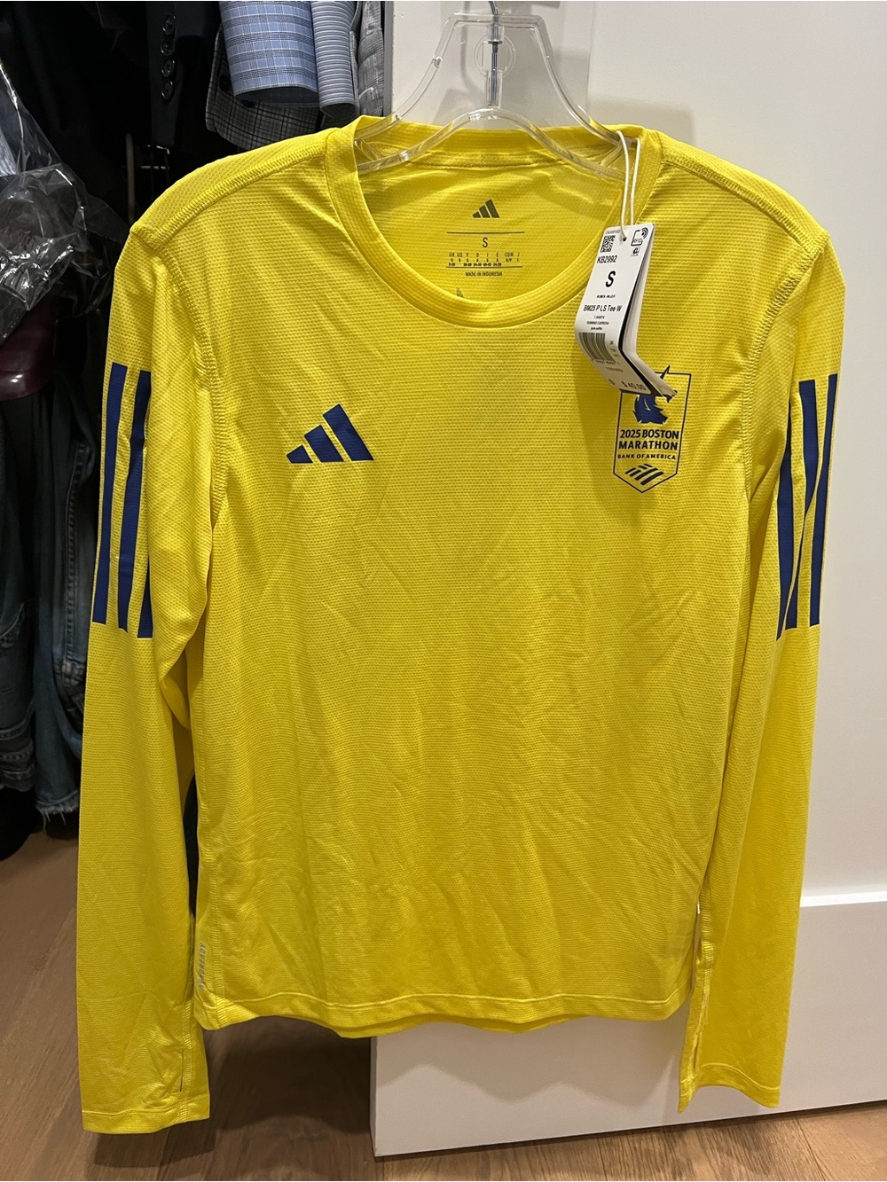 Adidas 2025 Boston Marathon Long-Sleeve Women’s Performance Shirt - Yellow
